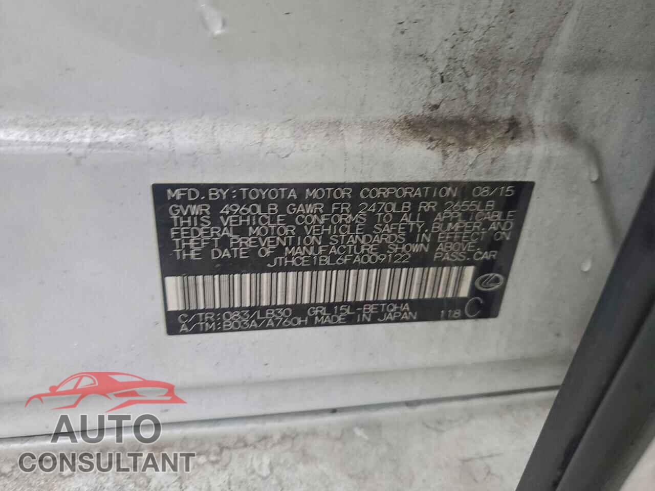 LEXUS GS350 2015 - JTHCE1BL6FA009122