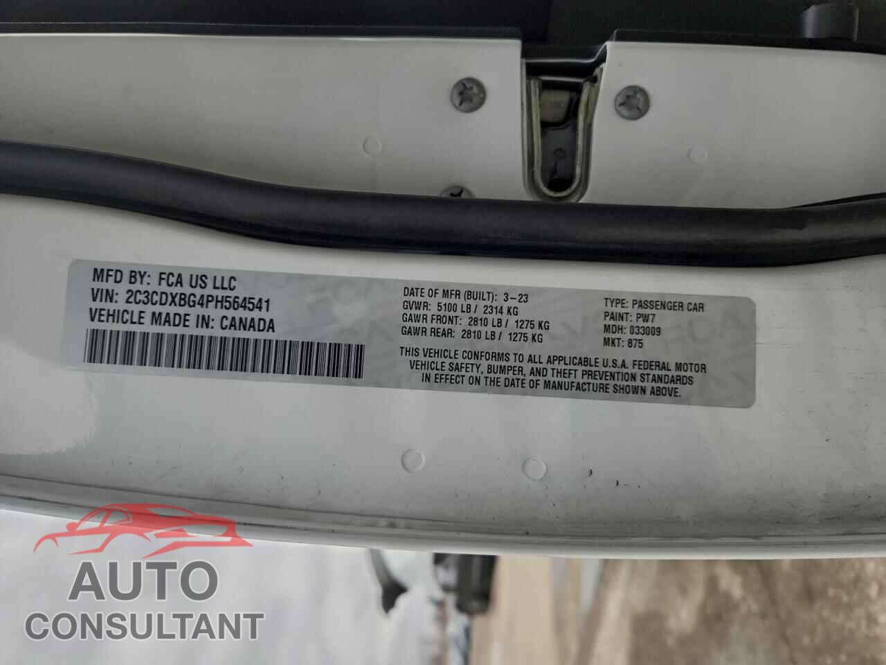 DODGE CHARGER 2023 - 2C3CDXBG4PH564541