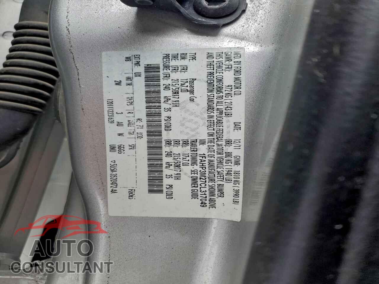FORD FOCUS 2012 - 1FAHP3M27CL317049