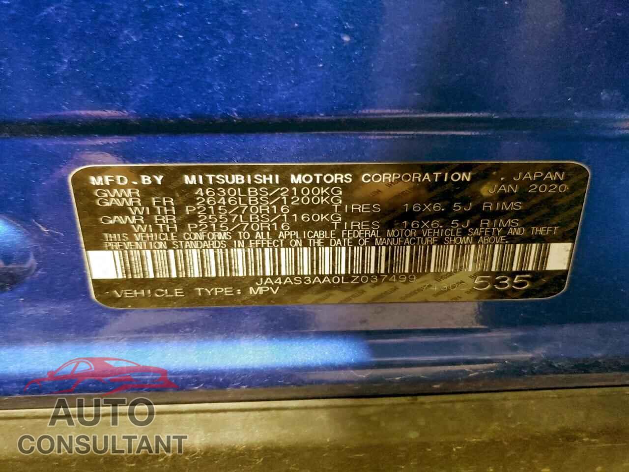 MITSUBISHI ECLIPSE 2020 - JA4AS3AA0LZ037499