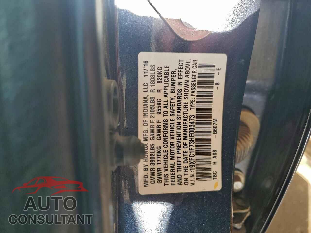 HONDA CIVIC 2017 - 19XFC1F73HE003473