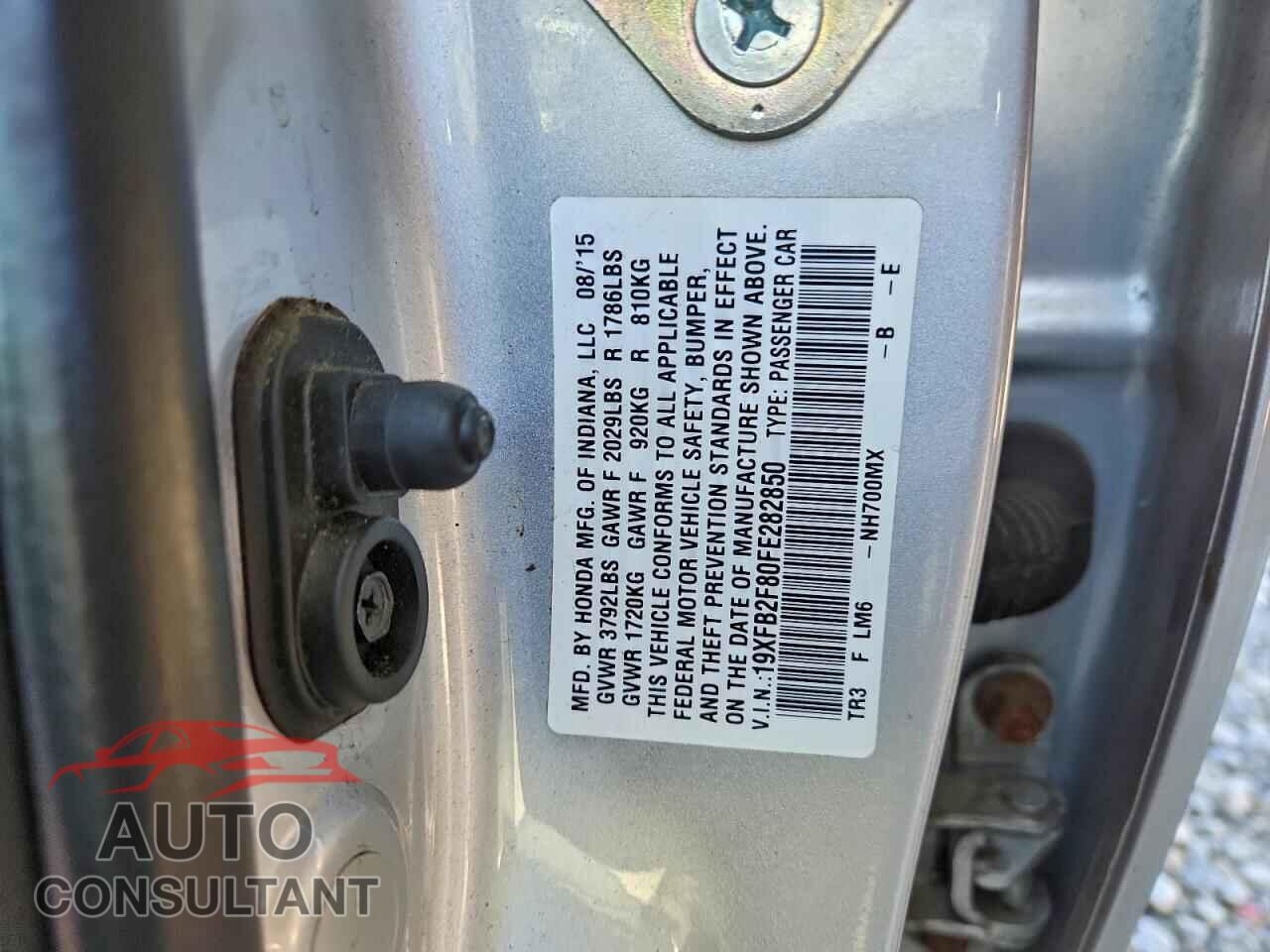 HONDA CIVIC 2015 - 19XFB2F80FE282850