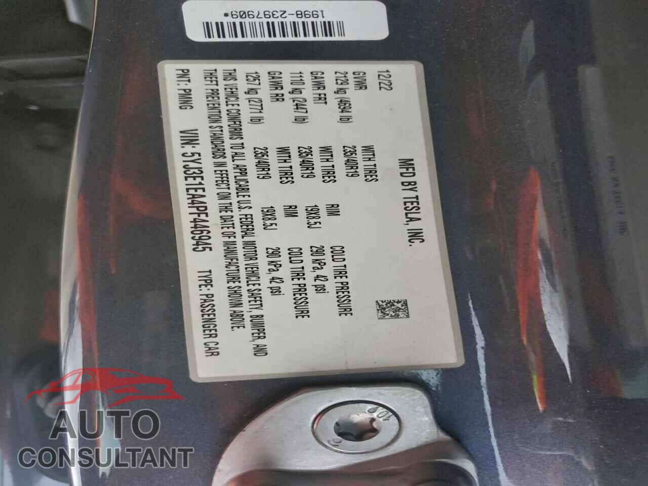 TESLA MODEL 3 2023 - 5YJ3E1EA4PF446945
