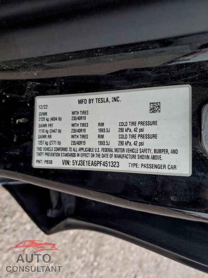 TESLA MODEL 3 2023 - 5YJ3E1EA6PF451323