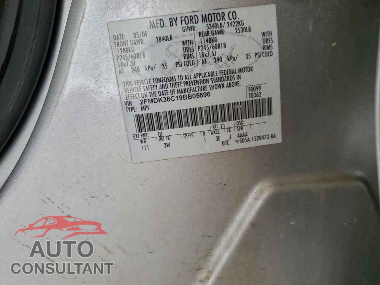 FORD EDGE 2009 - 2FMDK38C19BB05696