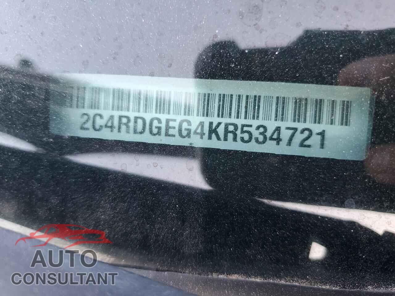 DODGE CARAVAN 2019 - 2C4RDGEG4KR534721