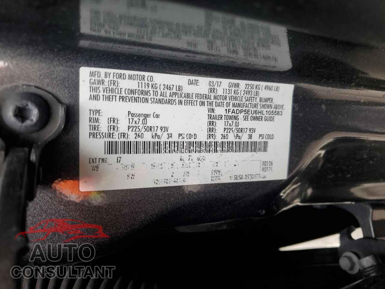 FORD CMAX 2017 - 1FADP5EU6HL105583