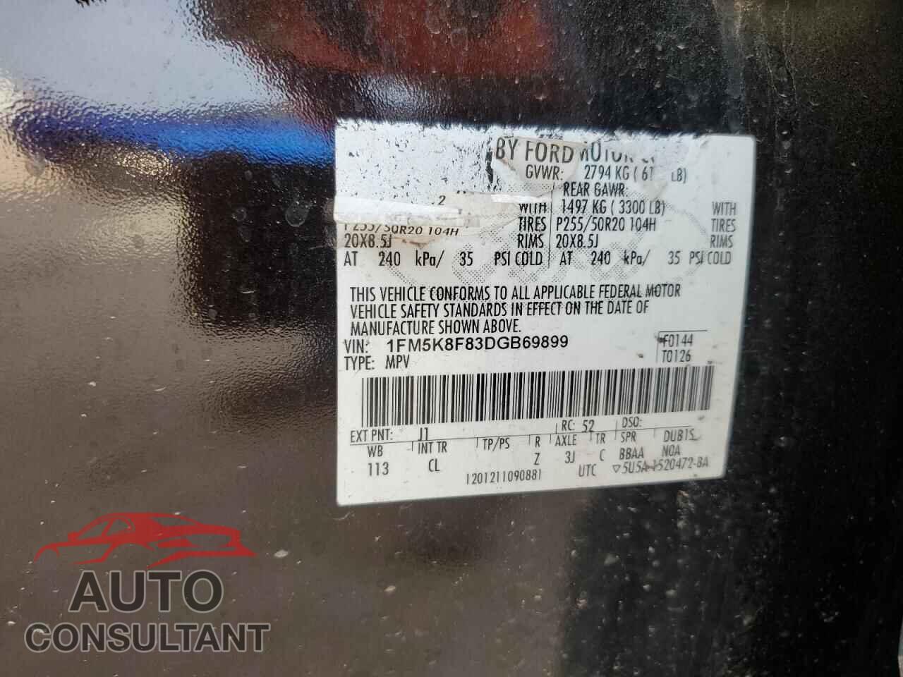 FORD EXPLORER 2013 - 1FM5K8F83DGB69899