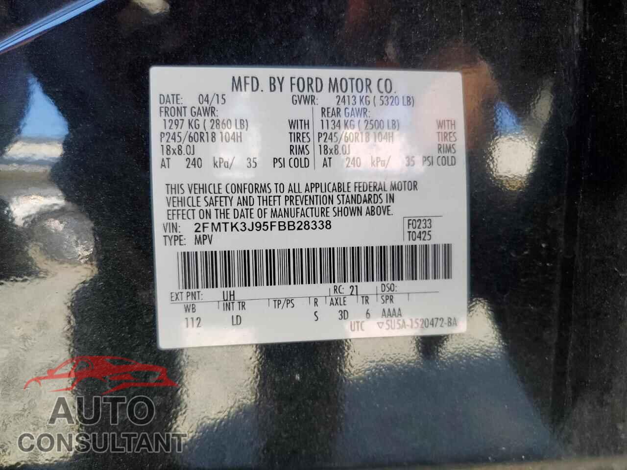 FORD EDGE 2015 - 2FMTK3J95FBB28338
