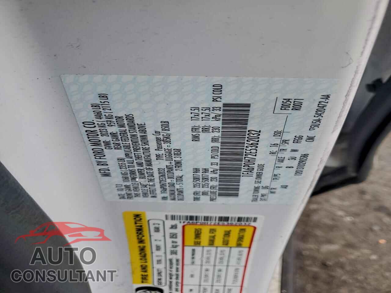 FORD FUSION 2014 - 1FA6P0H72E5362032