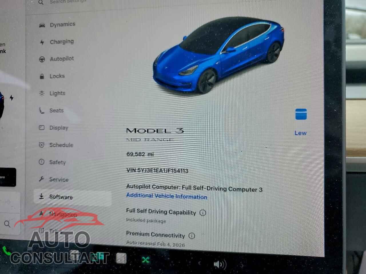 TESLA MODEL 3 2018 - 5YJ3E1EA1JF154113