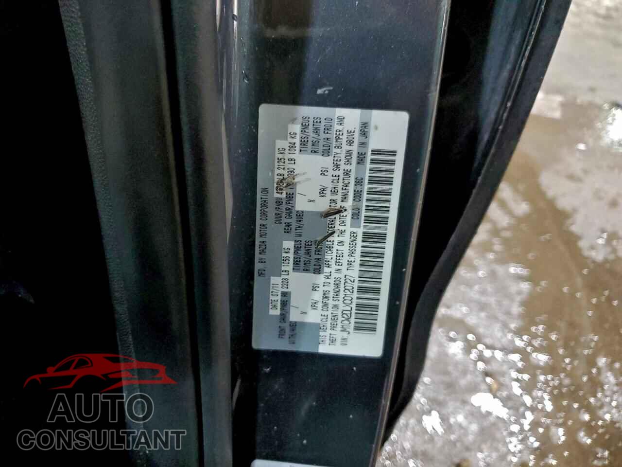 MAZDA 5 2012 - JM1CW2DLXC0120727