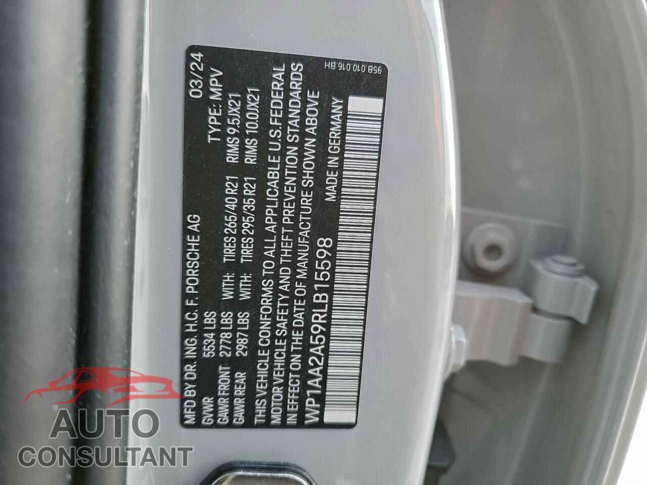 PORSCHE MACAN BASE 2024 - WP1AA2A59RLB15598