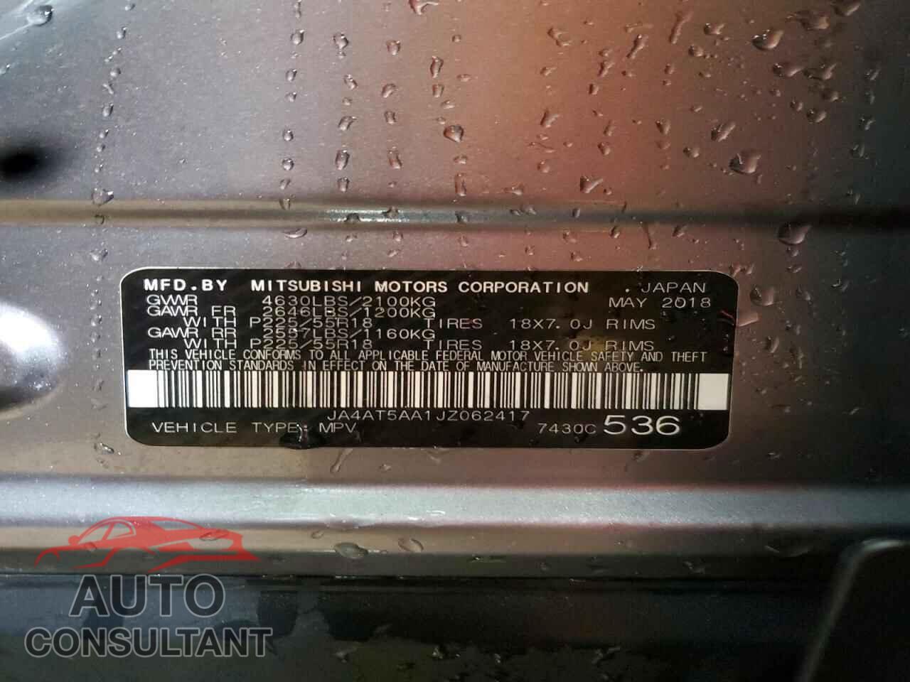 MITSUBISHI ECLIPSE 2018 - JA4AT5AA1JZ062417