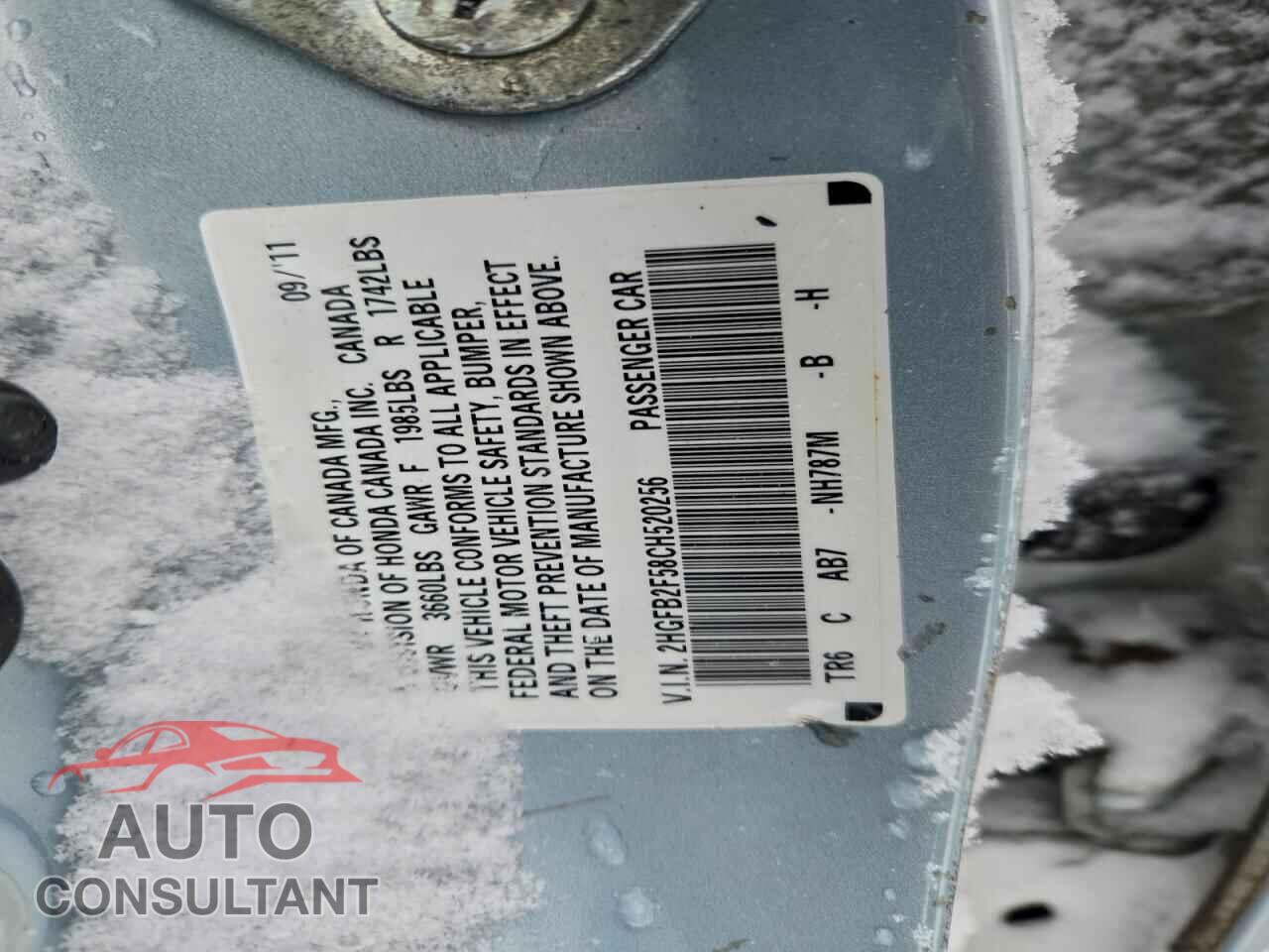 HONDA CIVIC 2012 - 2HGFB2F58CH520256