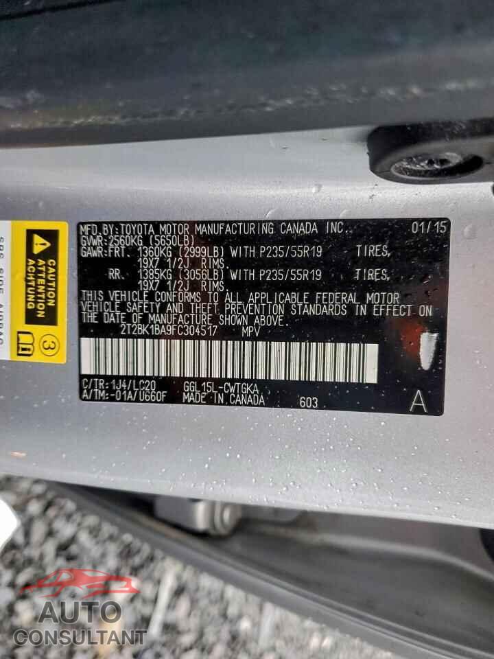 LEXUS RX350 2015 - 2T2BK1BA9FC304517