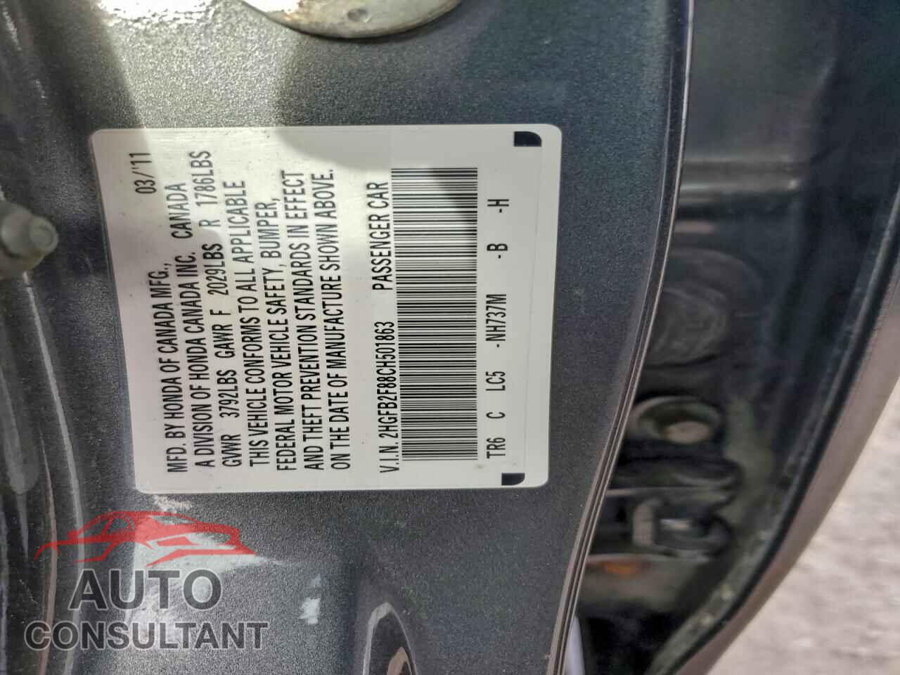 HONDA CIVIC 2012 - 2HGFB2F88CH501863