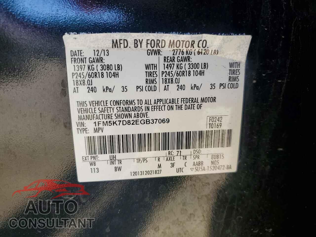 FORD EXPLORER 2014 - 1FM5K7D82EGB37069