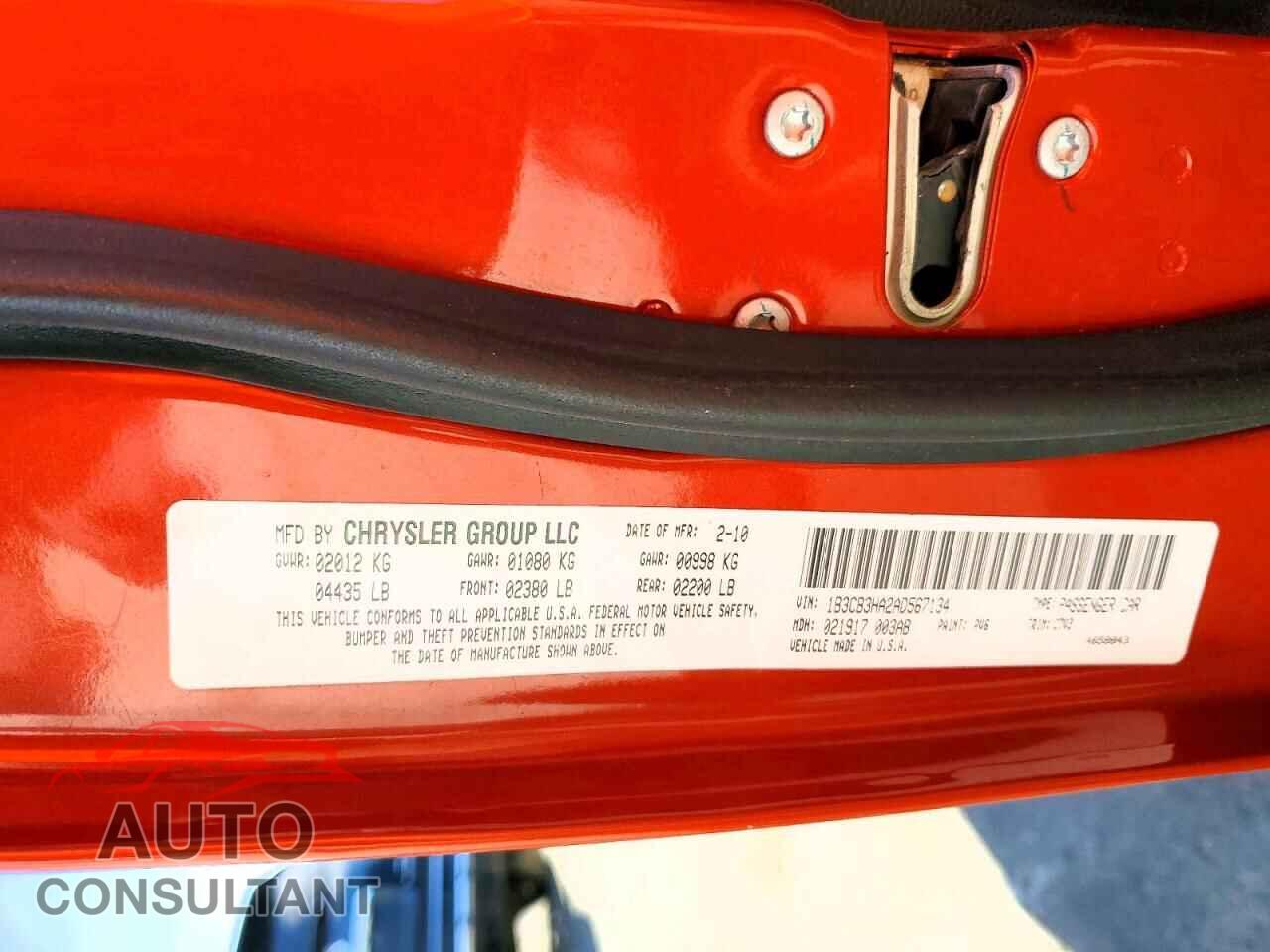 DODGE CALIBER 2010 - 1B3CB3HA2AD567134