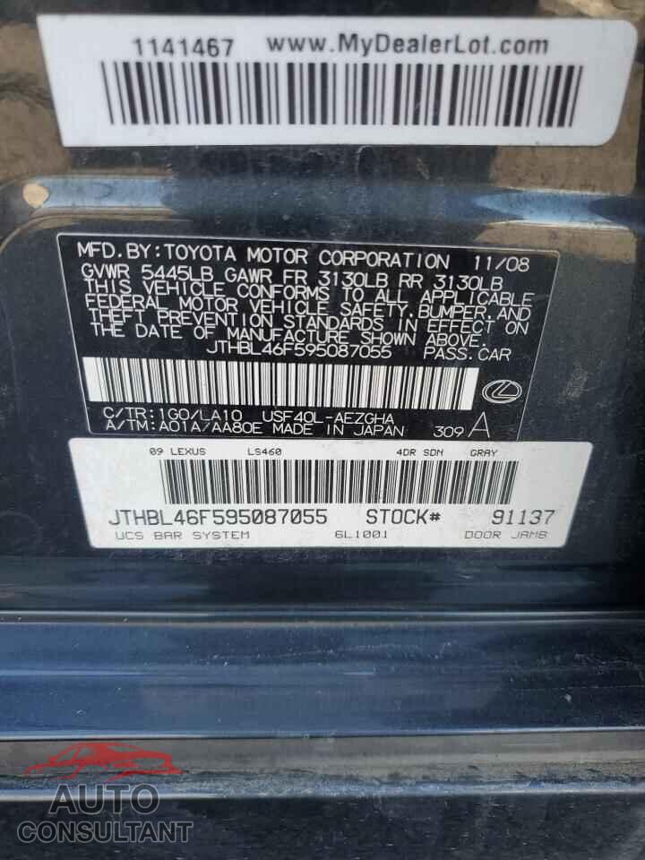 LEXUS LS460 2009 - JTHBL46F595087055