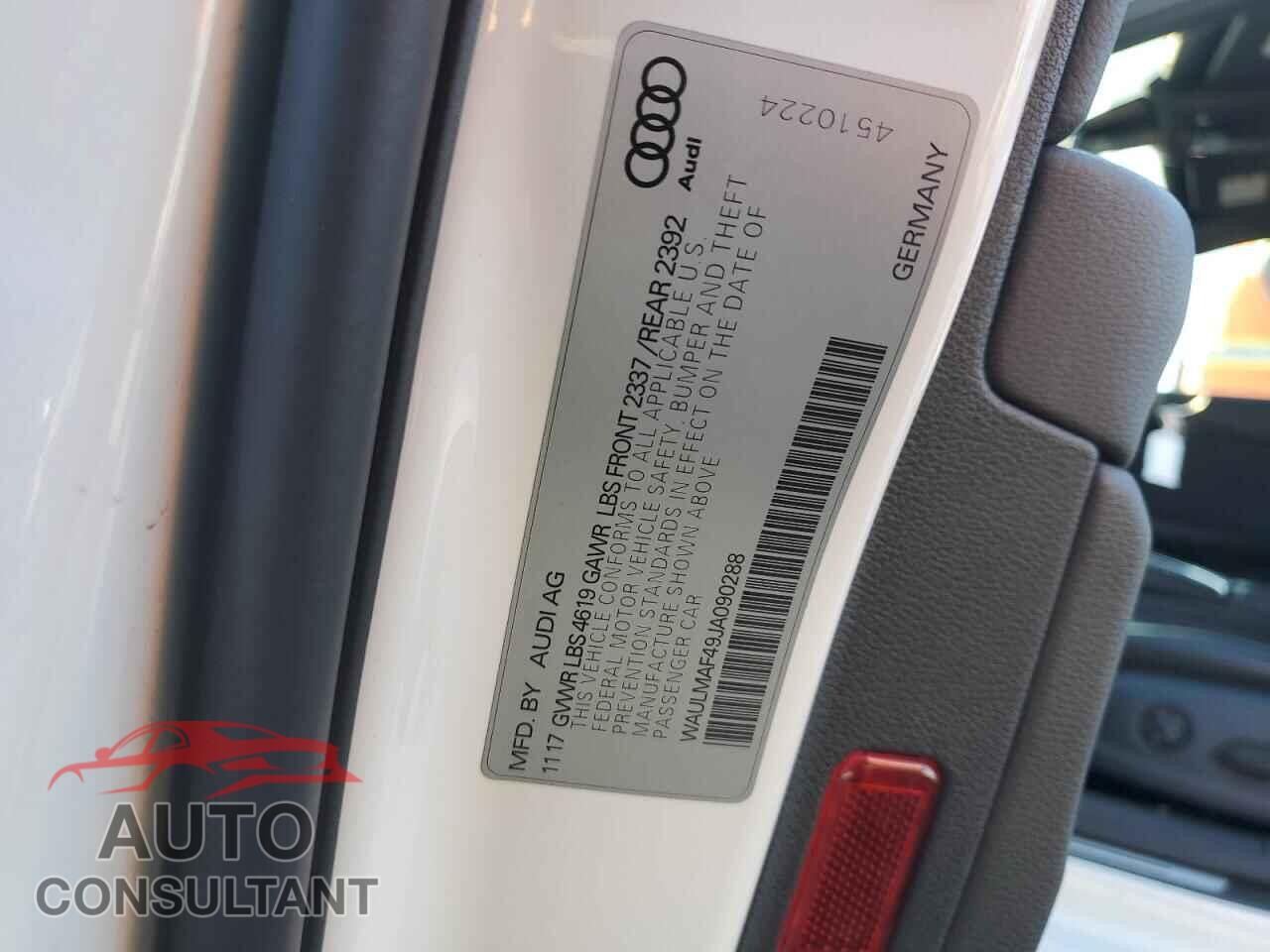 AUDI A4 2018 - WAULMAF49JA090288