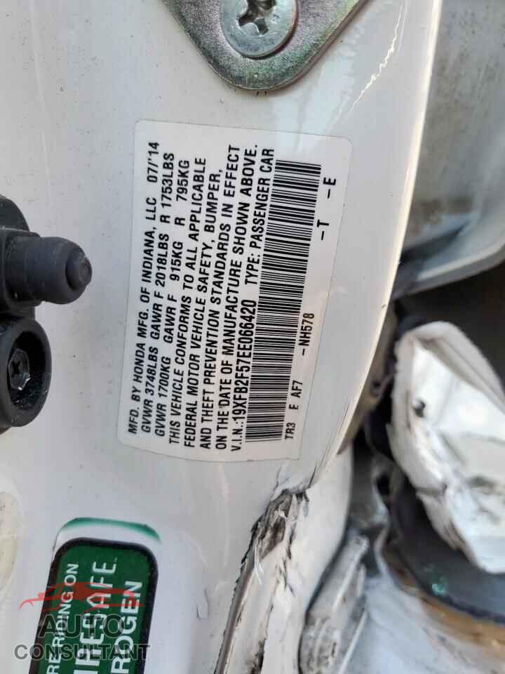 HONDA CIVIC 2014 - 19XFB2F57EE066420
