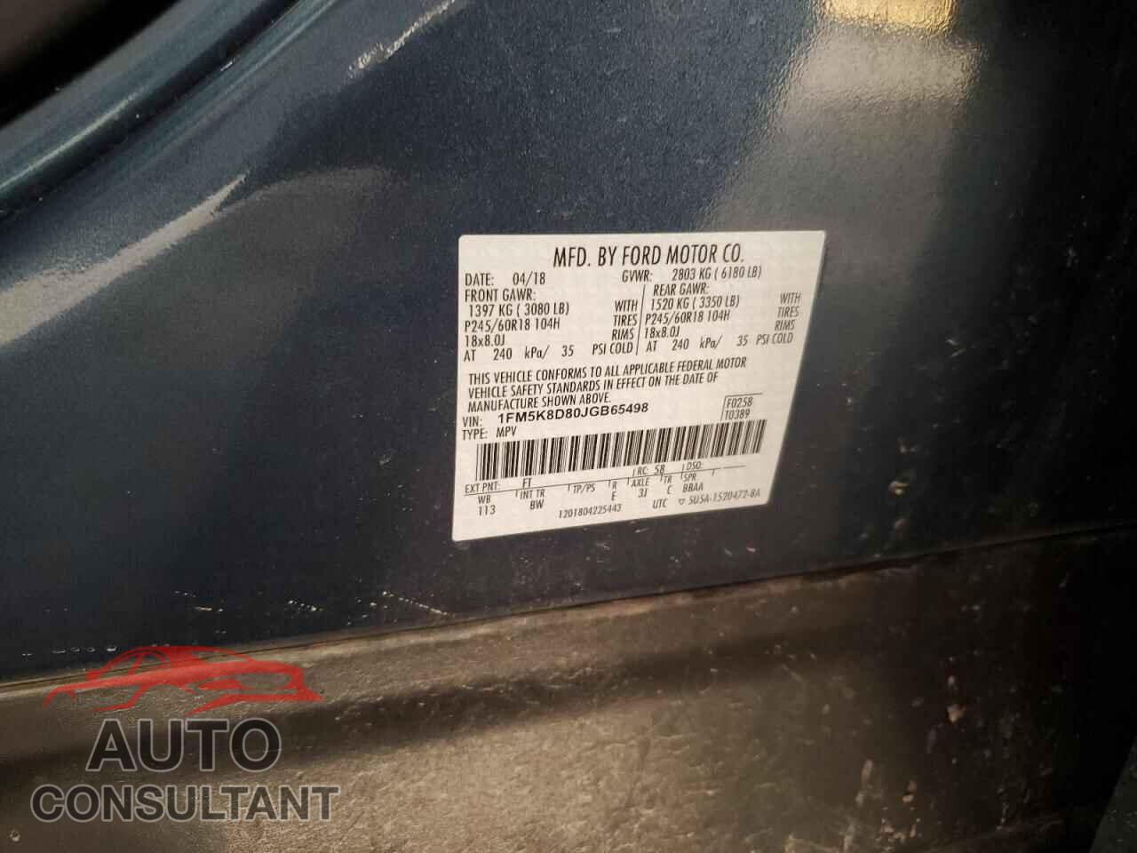 FORD EXPLORER 2018 - 1FM5K8D80JGB65498