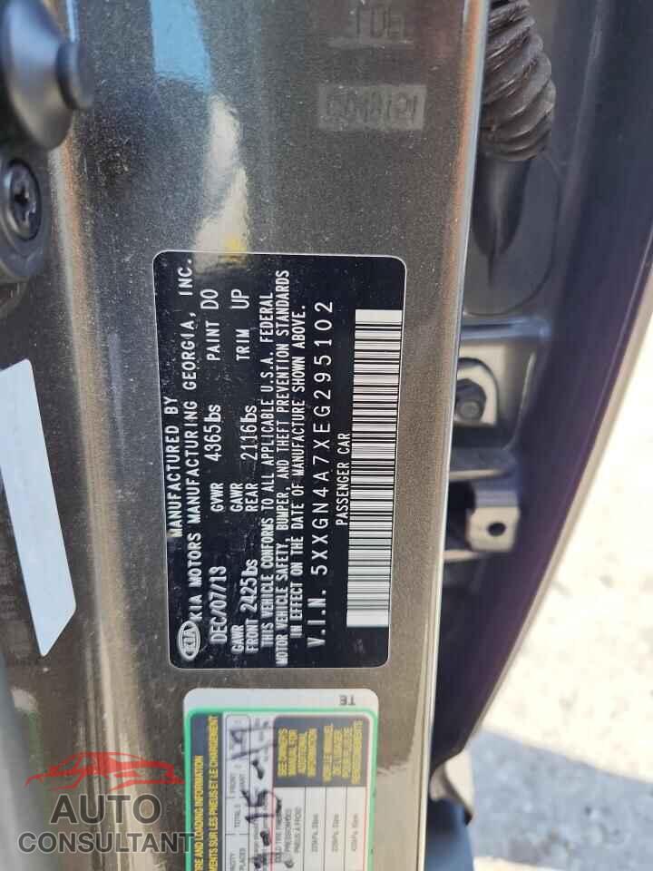 KIA OPTIMA 2014 - 5XXGN4A7XEG295102