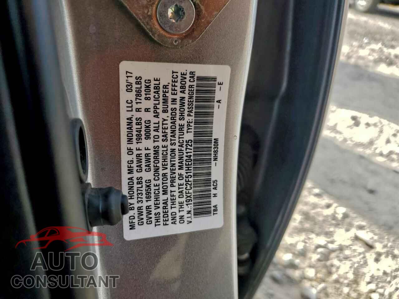 HONDA CIVIC 2017 - 19XFC2F51HE041725