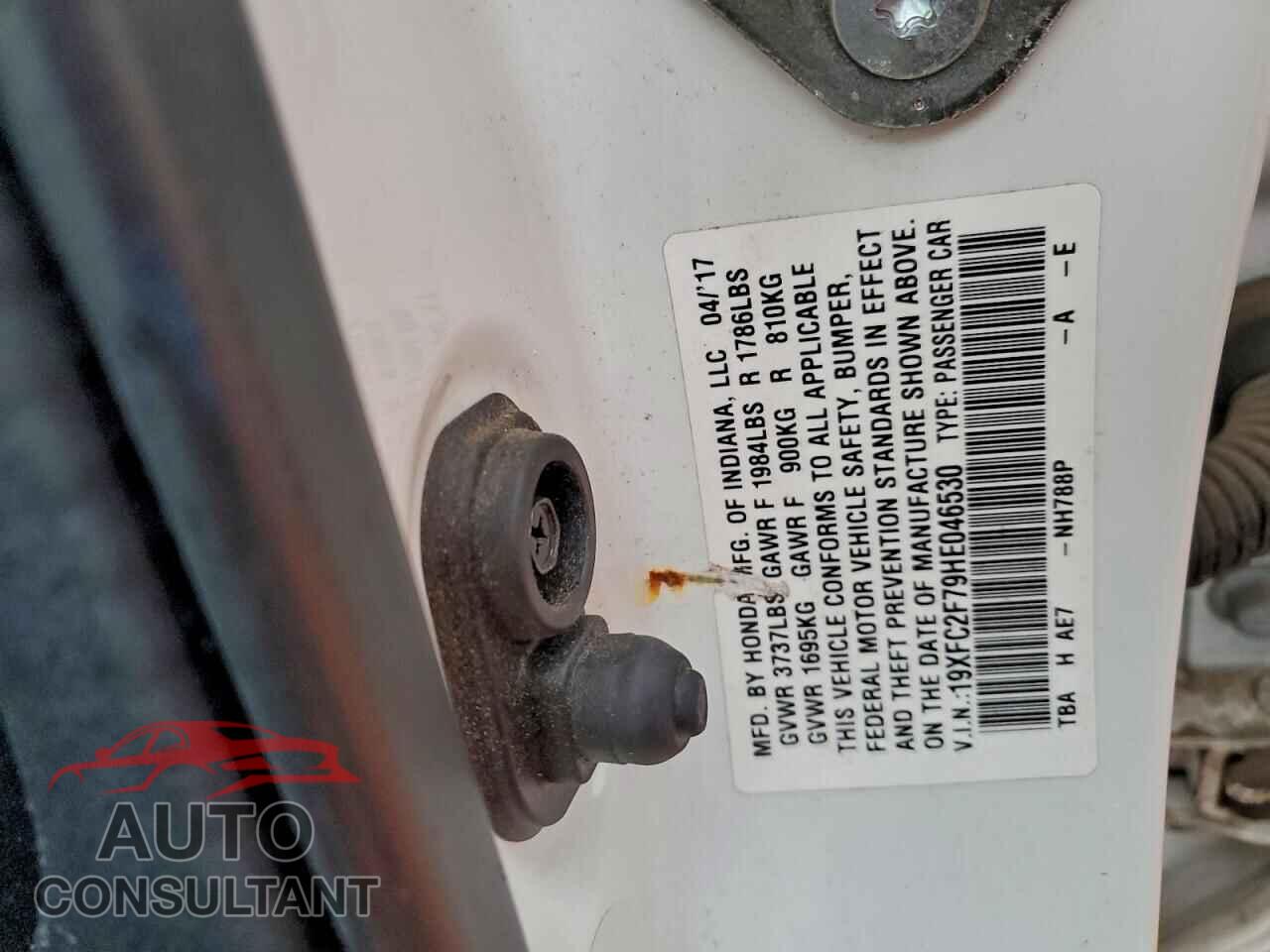 HONDA CIVIC 2017 - 19XFC2F79HE046530