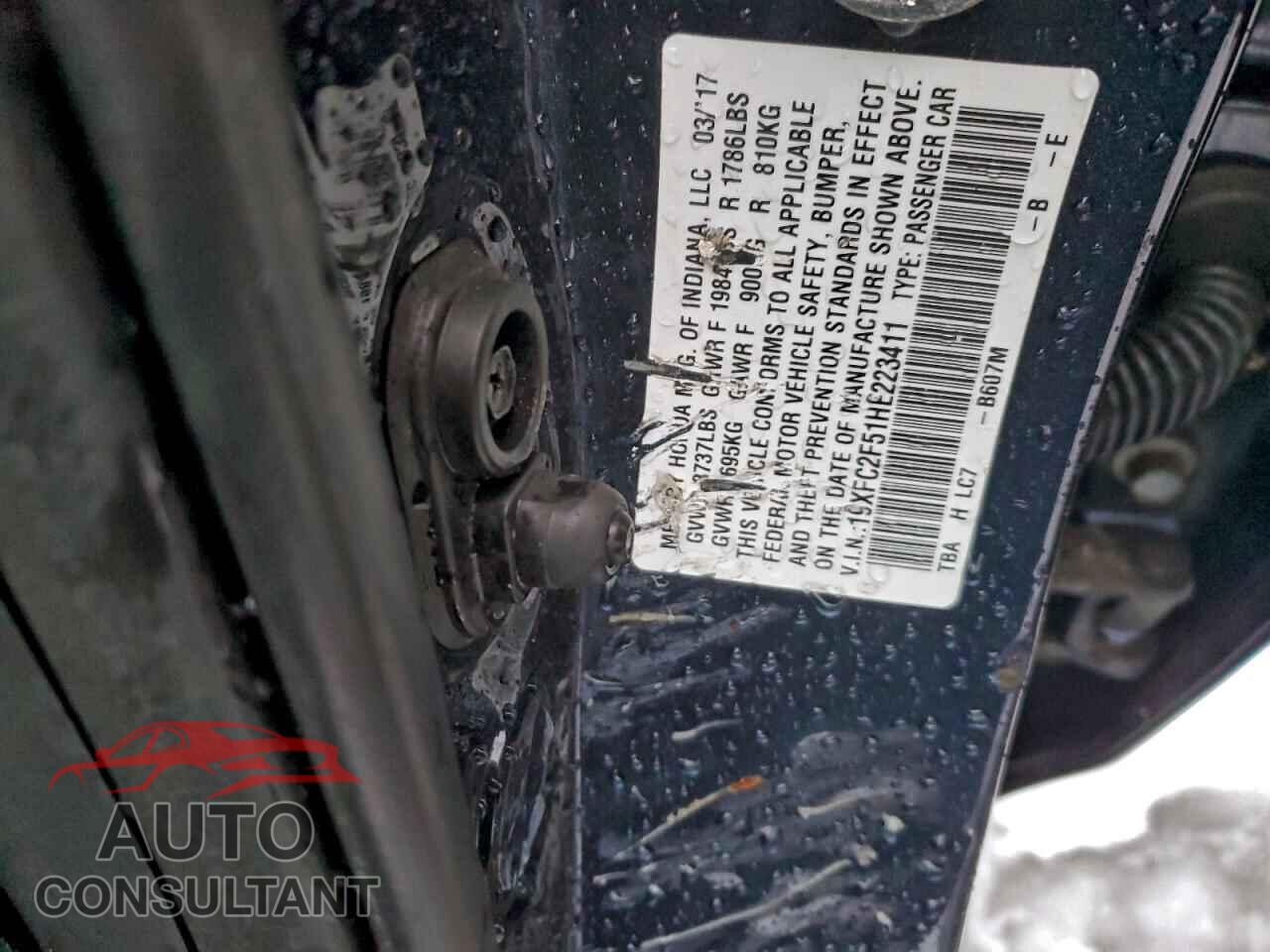 HONDA CIVIC 2017 - 19XFC2F51HE223411