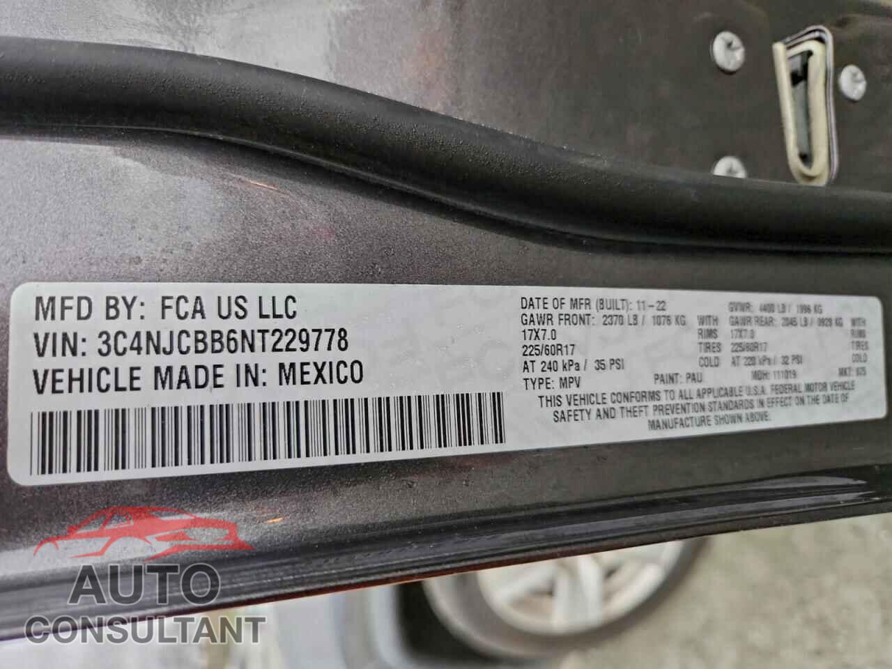 JEEP COMPASS 2022 - 3C4NJCBB6NT229778
