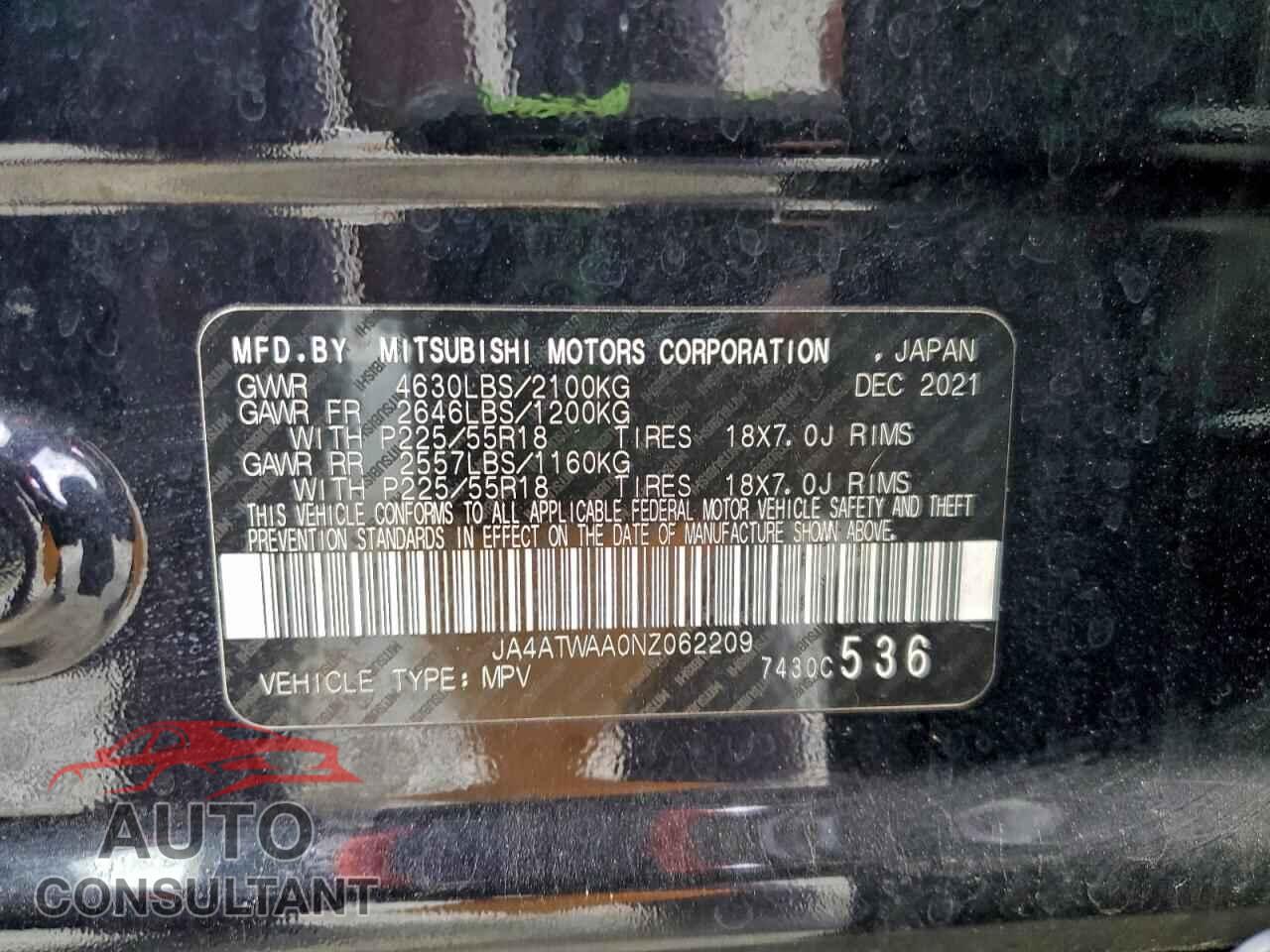 MITSUBISHI ECLIPSE 2022 - JA4ATWAA0NZ062209