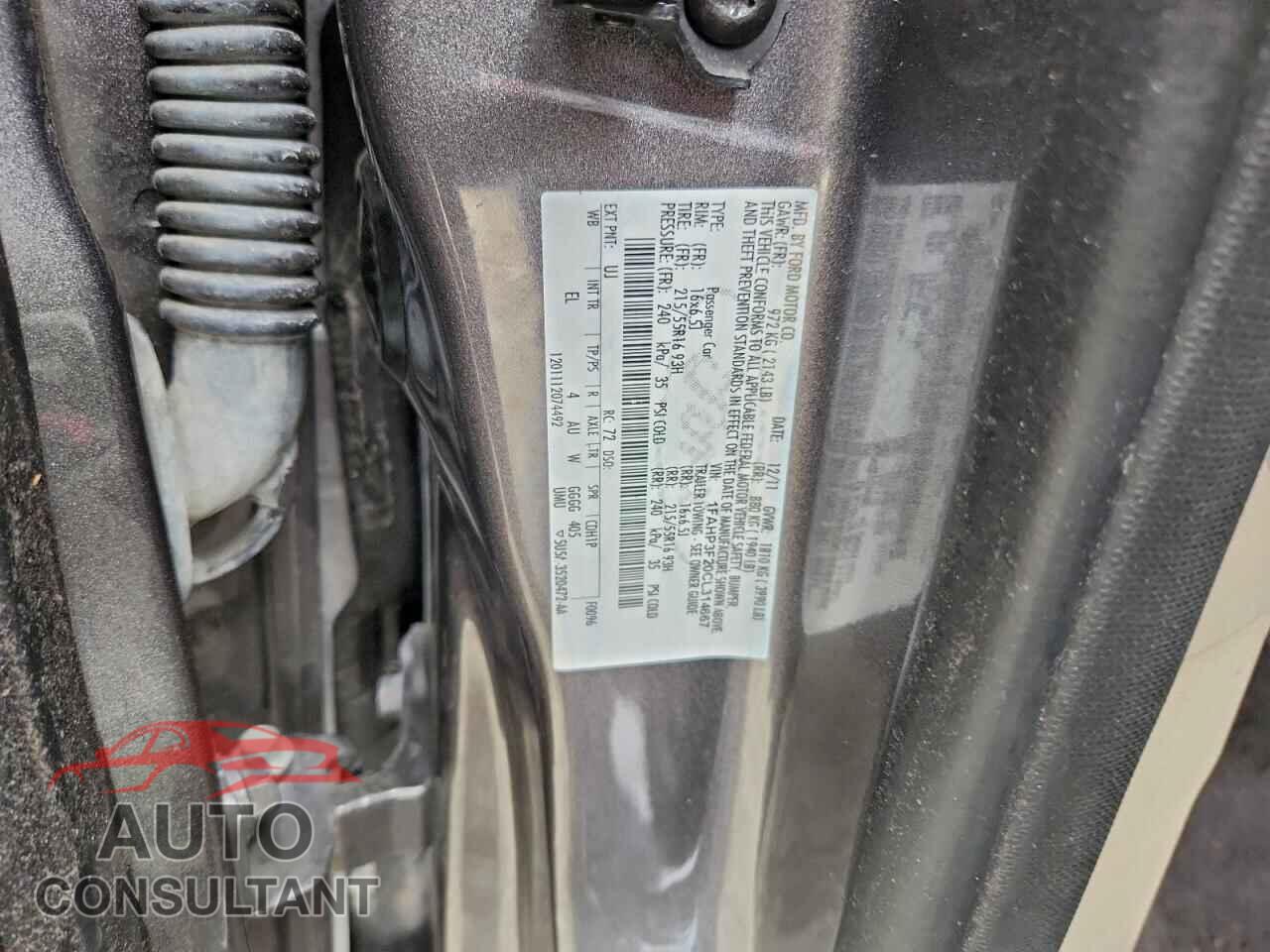 FORD FOCUS 2012 - 1FAHP3F20CL314667