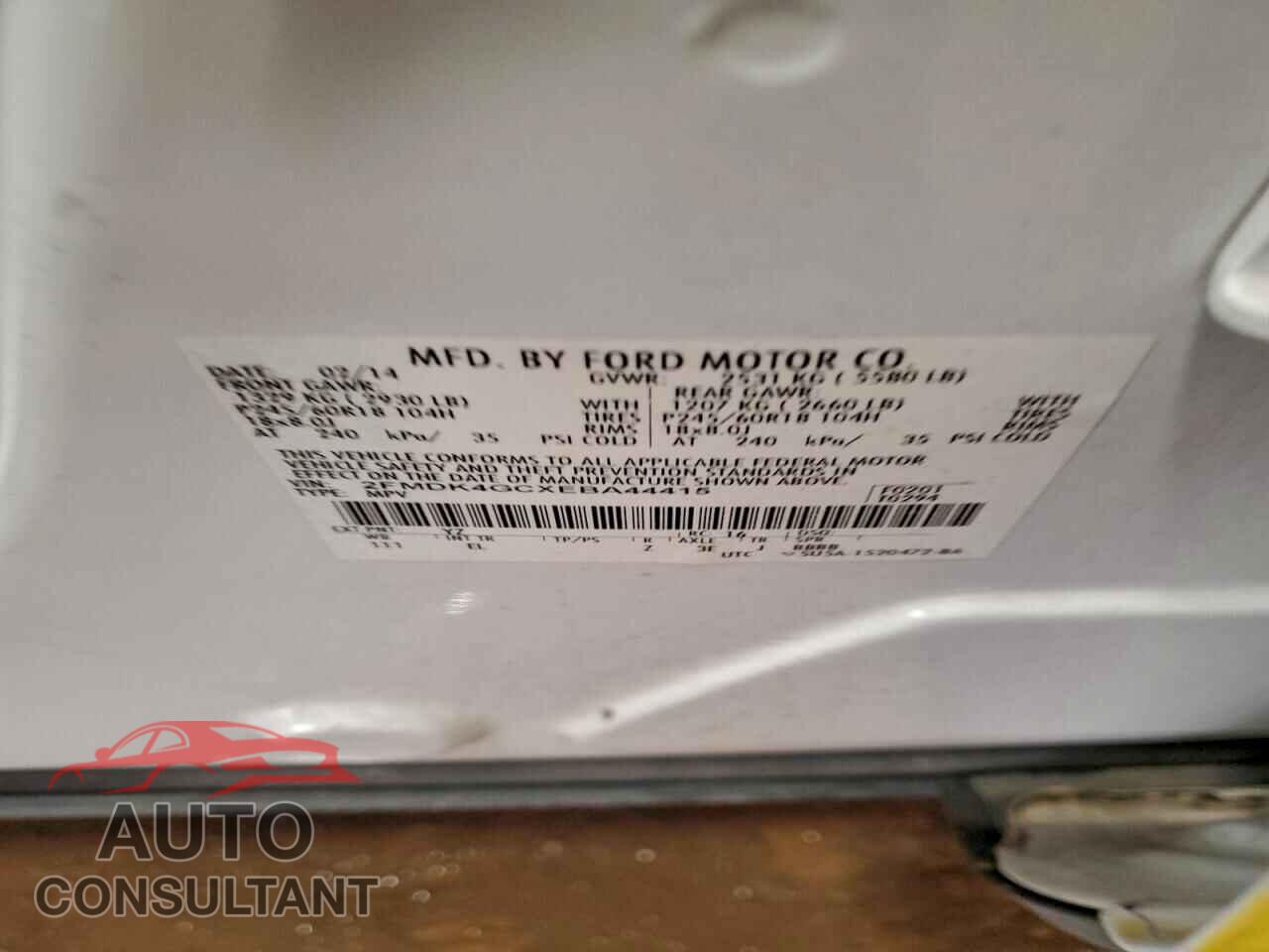 FORD EDGE 2014 - 2FMDK4GCXEBA44415