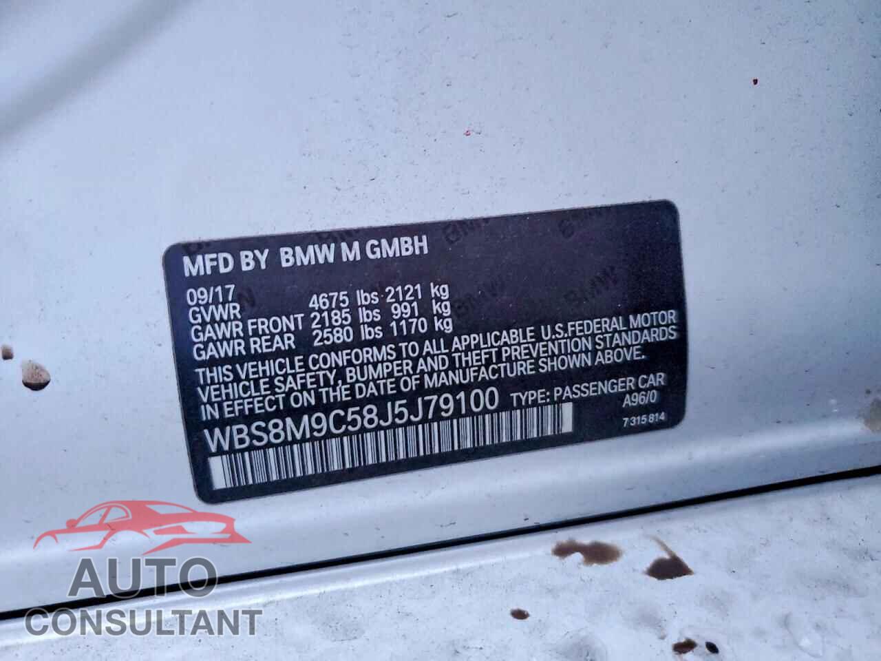BMW M3 2018 - WBS8M9C58J5J79100