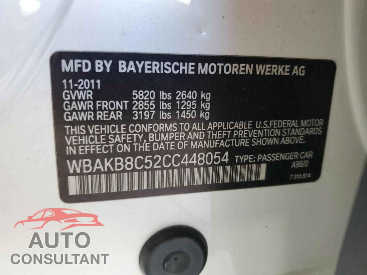 BMW 7 SERIES 2012 - WBAKB8C52CC448054