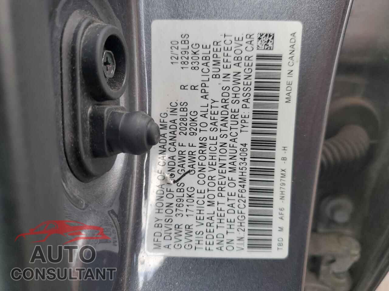 HONDA CIVIC 2021 - 2HGFC2F64MH534064