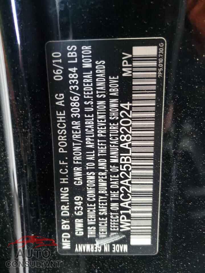 PORSCHE CAYENNE 2011 - WP1AC2A25BLA82024