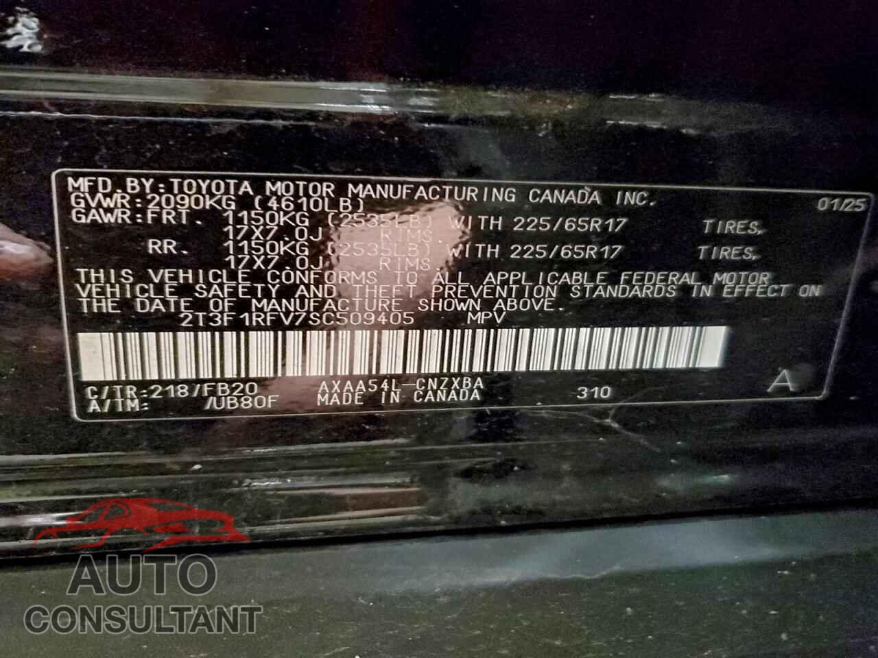 TOYOTA RAV4 2025 - 2T3F1RFV7SC509405