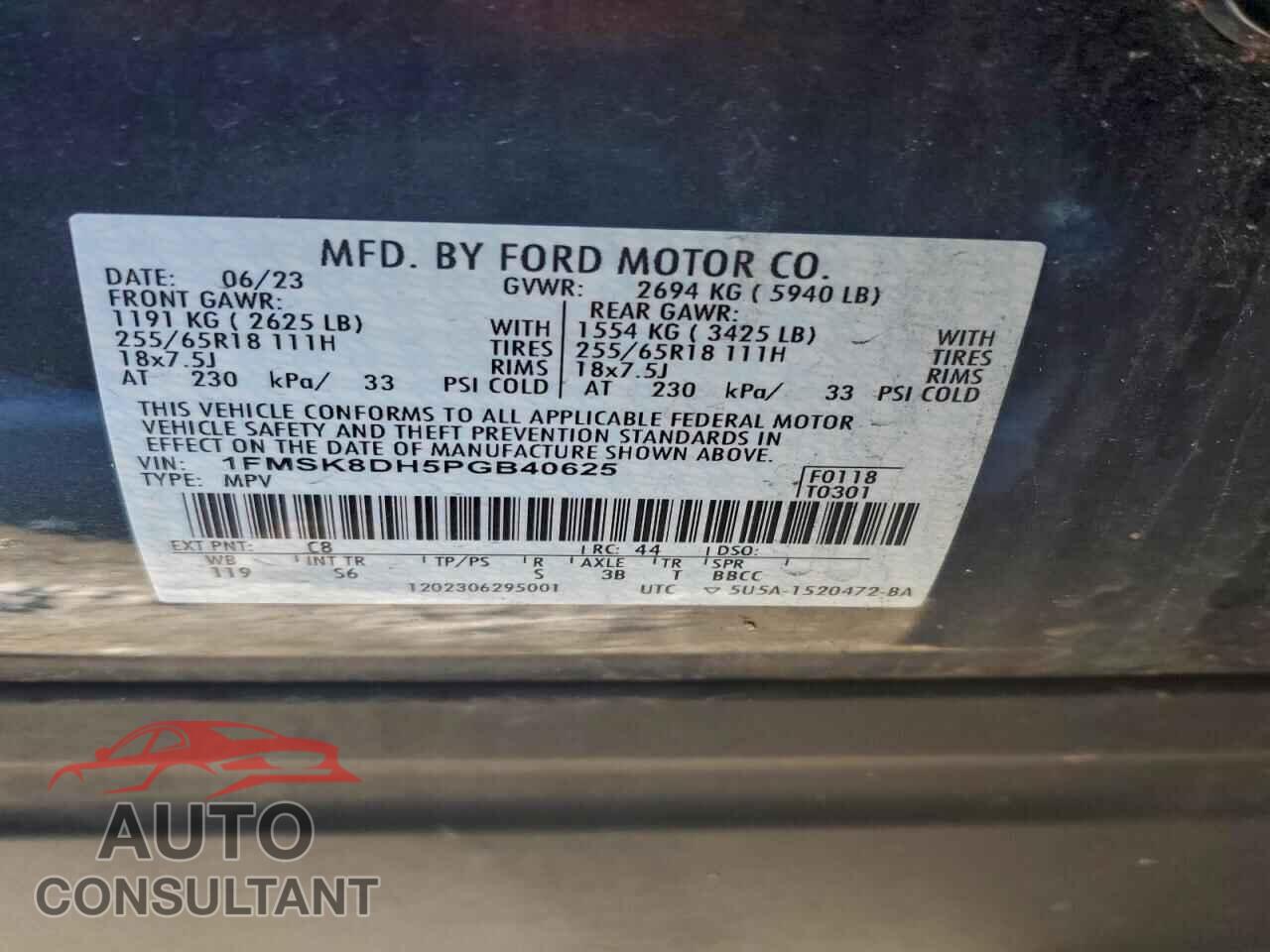 FORD EXPLORER 2023 - 1FMSK8DH5PGB40625