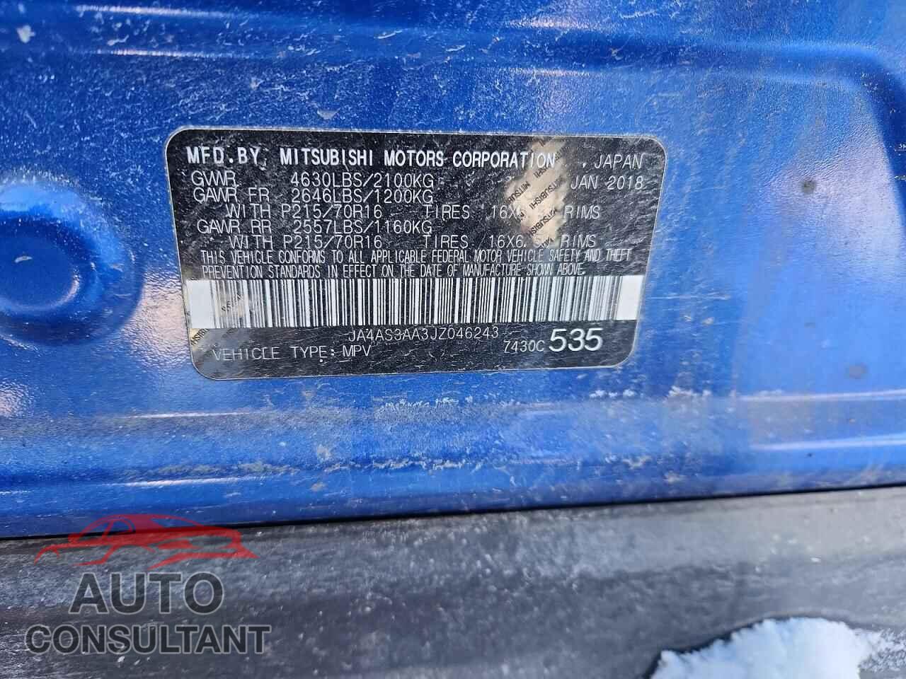 MITSUBISHI ECLIPSE 2018 - JA4AS3AA3JZ046243