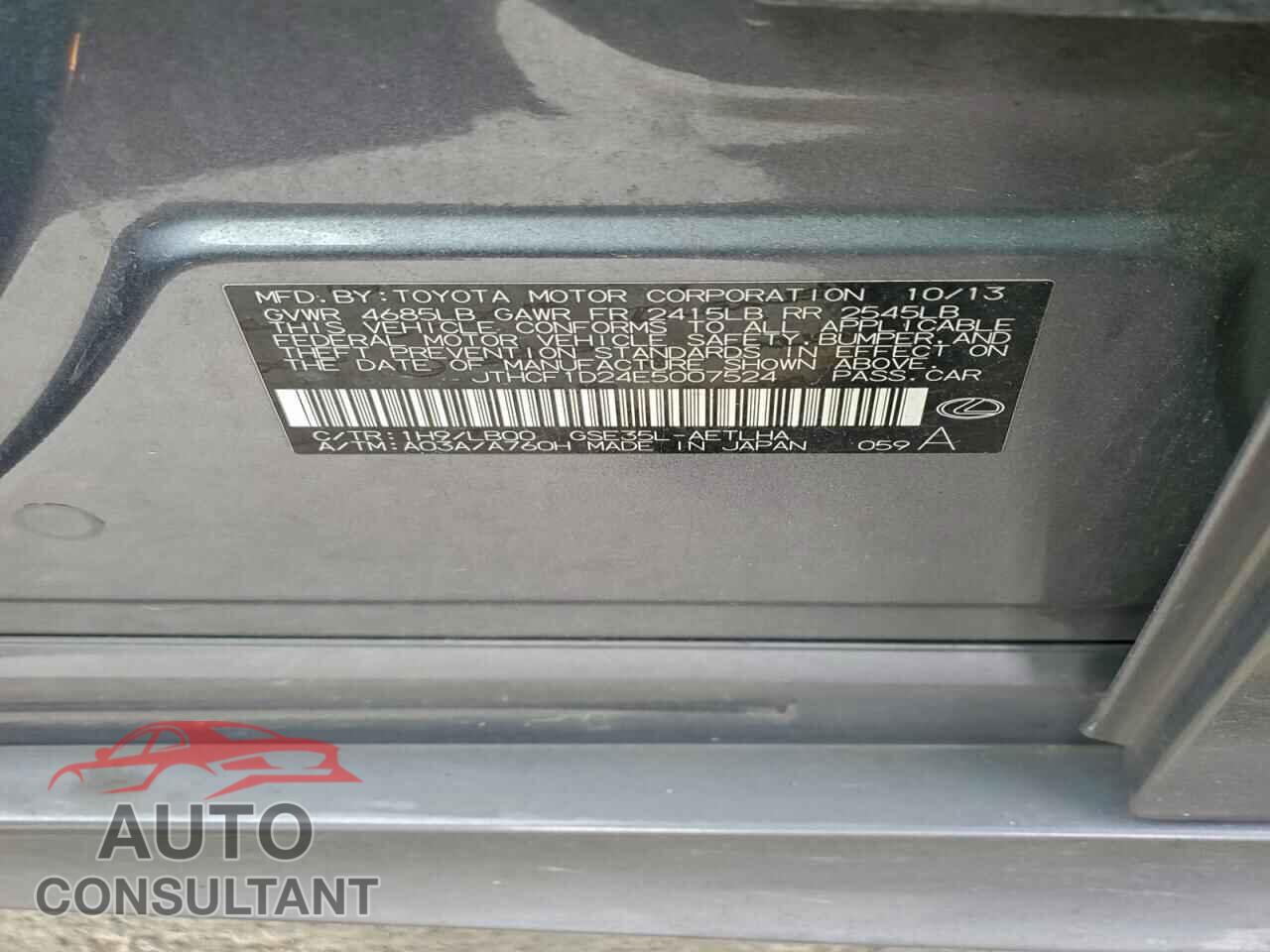 LEXUS IS 2014 - JTHCF1D24E5007524