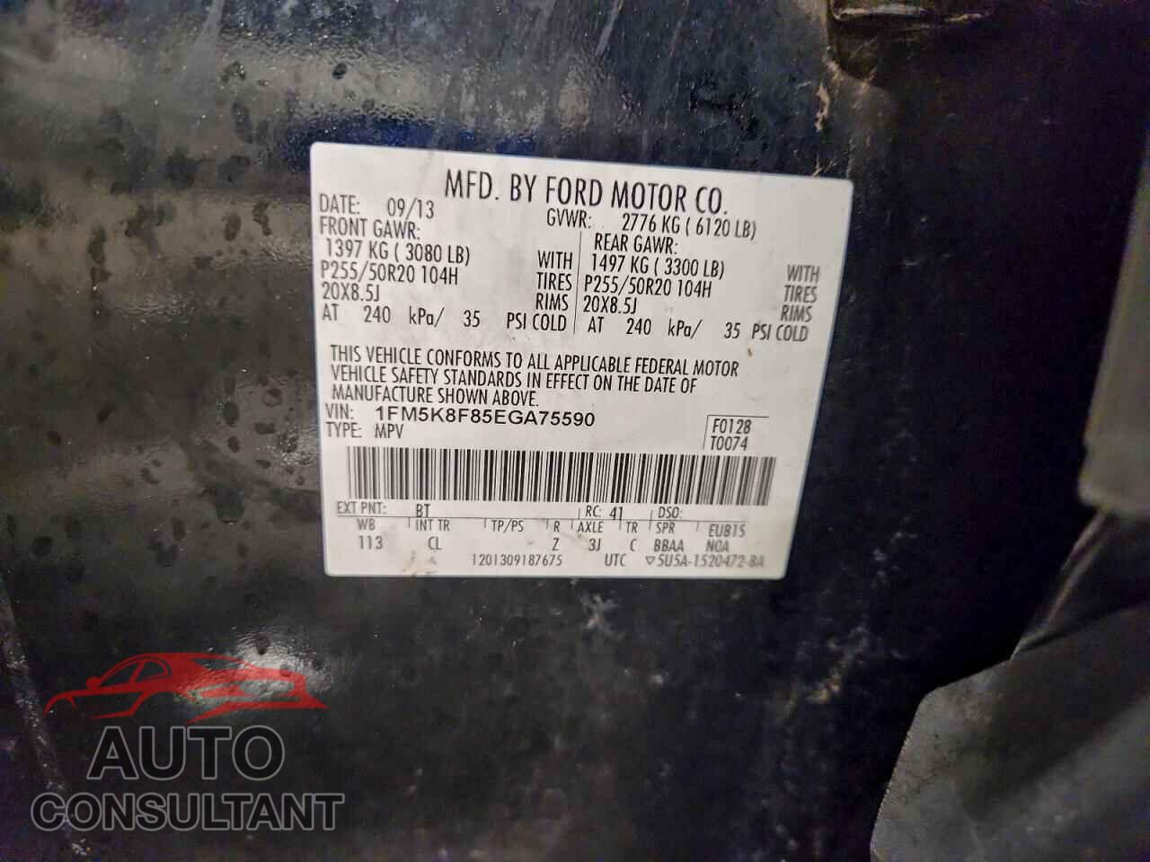FORD EXPLORER 2014 - 1FM5K8F85EGA75590