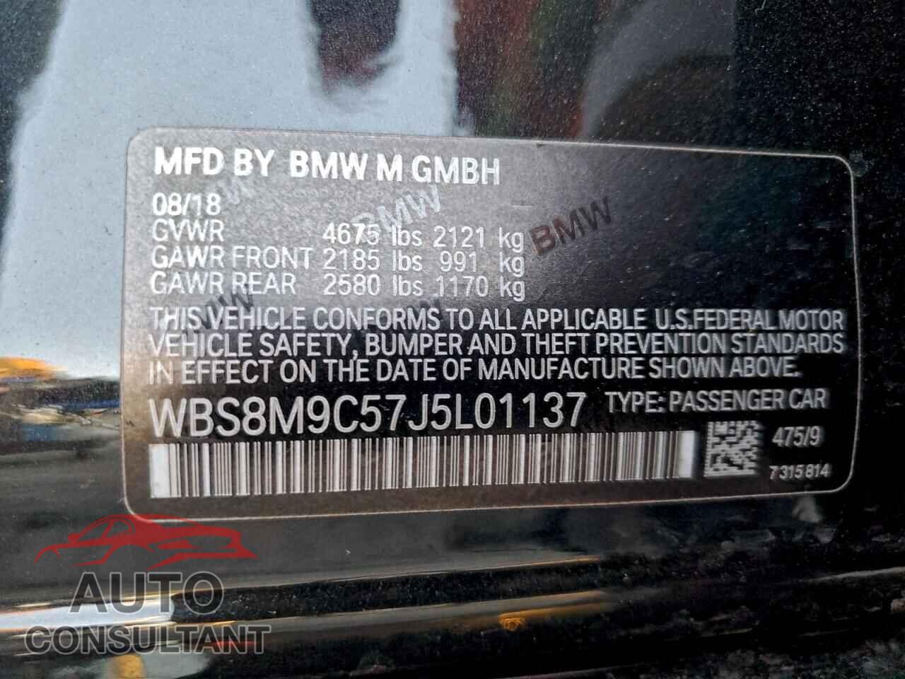 BMW M3 2018 - WBS8M9C57J5L01137