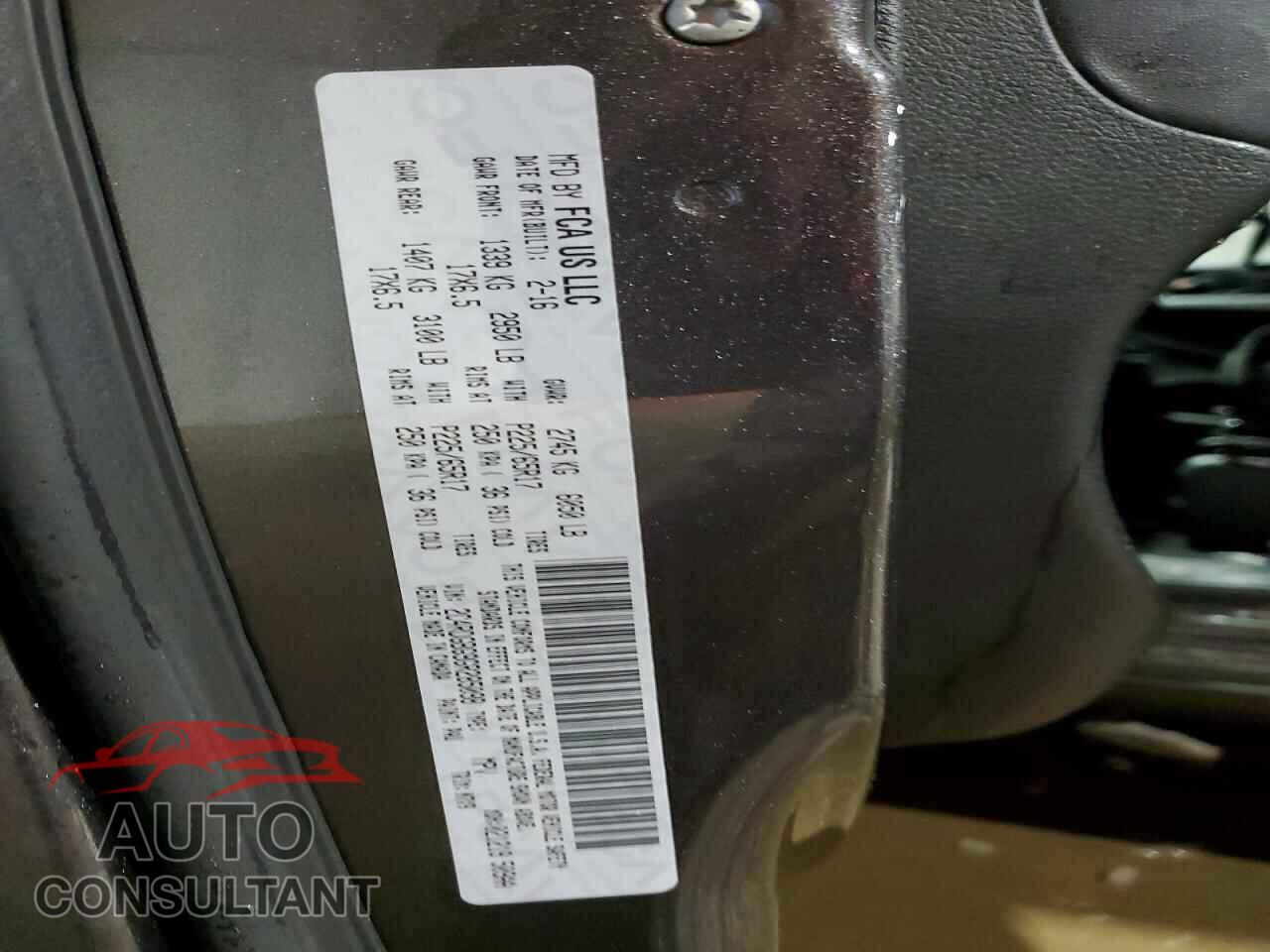 DODGE CARAVAN 2016 - 2C4RDGBG9GR285098