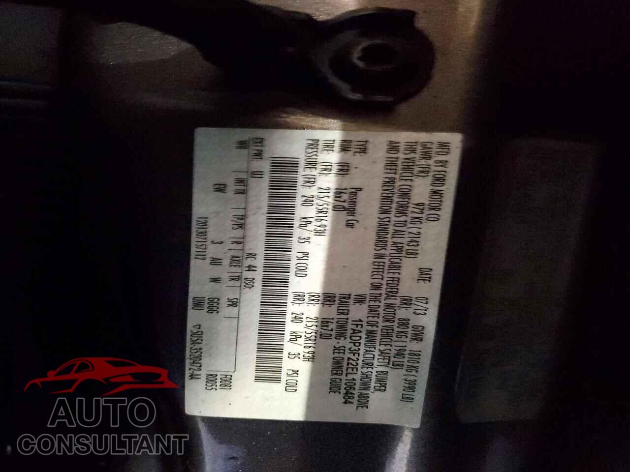 FORD FOCUS 2014 - 1FADP3F22EL106484