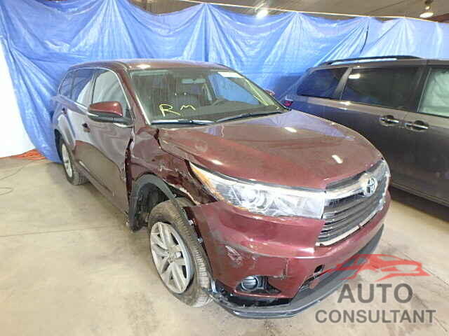 TOYOTA HIGHLANDER 2015 - 5TDBKRFH6FS168221