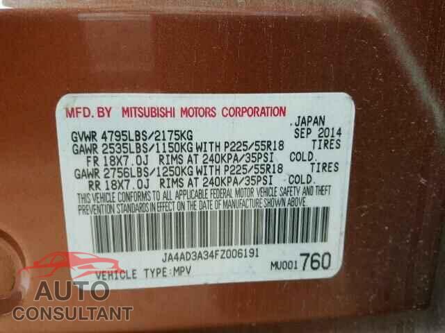 MITSUBISHI OUTLANDER 2015 - JA4AD3A34FZ006191