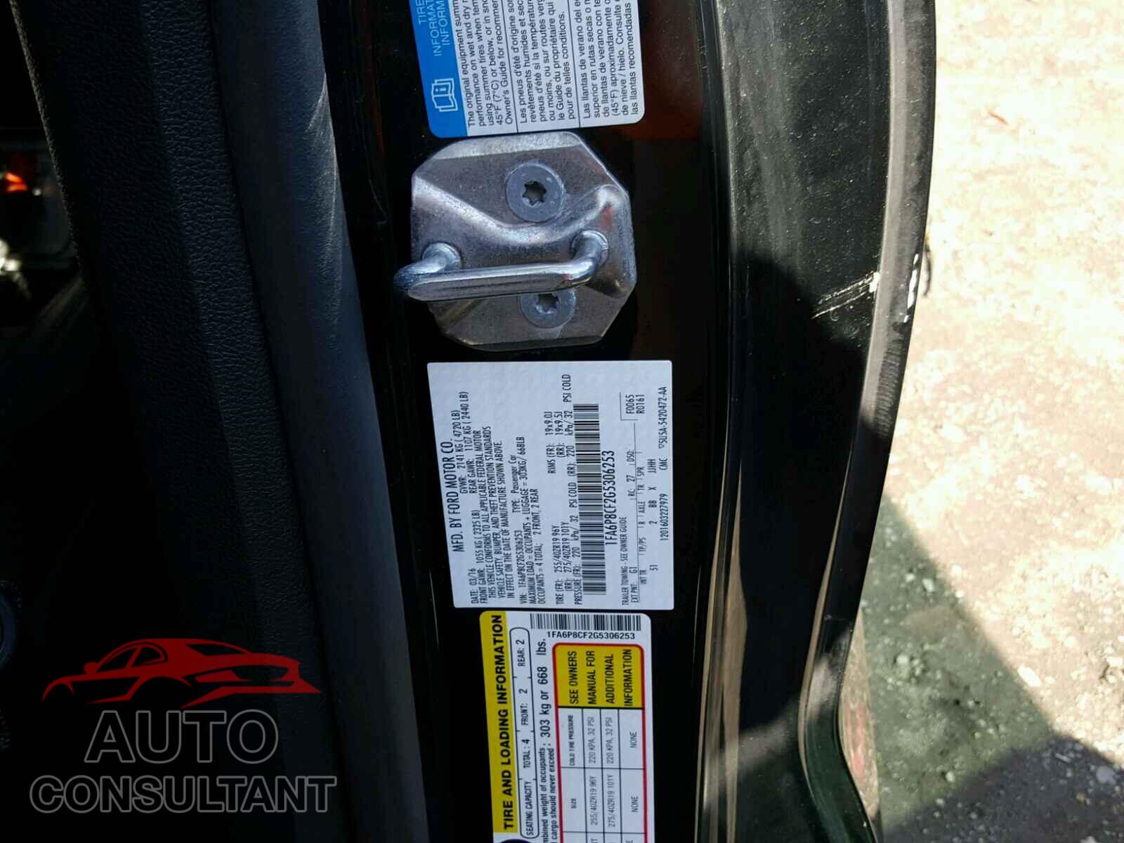 FORD MUSTANG 2016 - 1FA6P8CF2G5306253